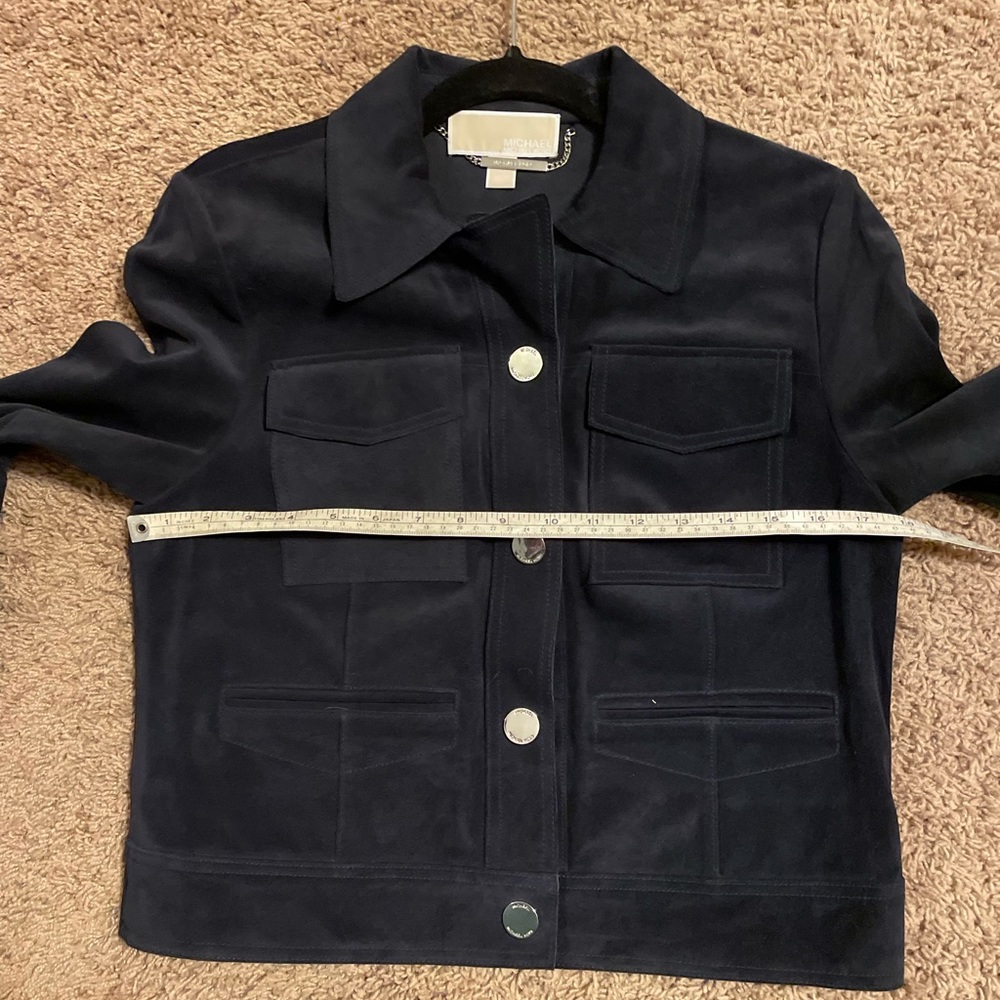 Michael Kors navy Italian cow leather jacket - Picture 14 of 16